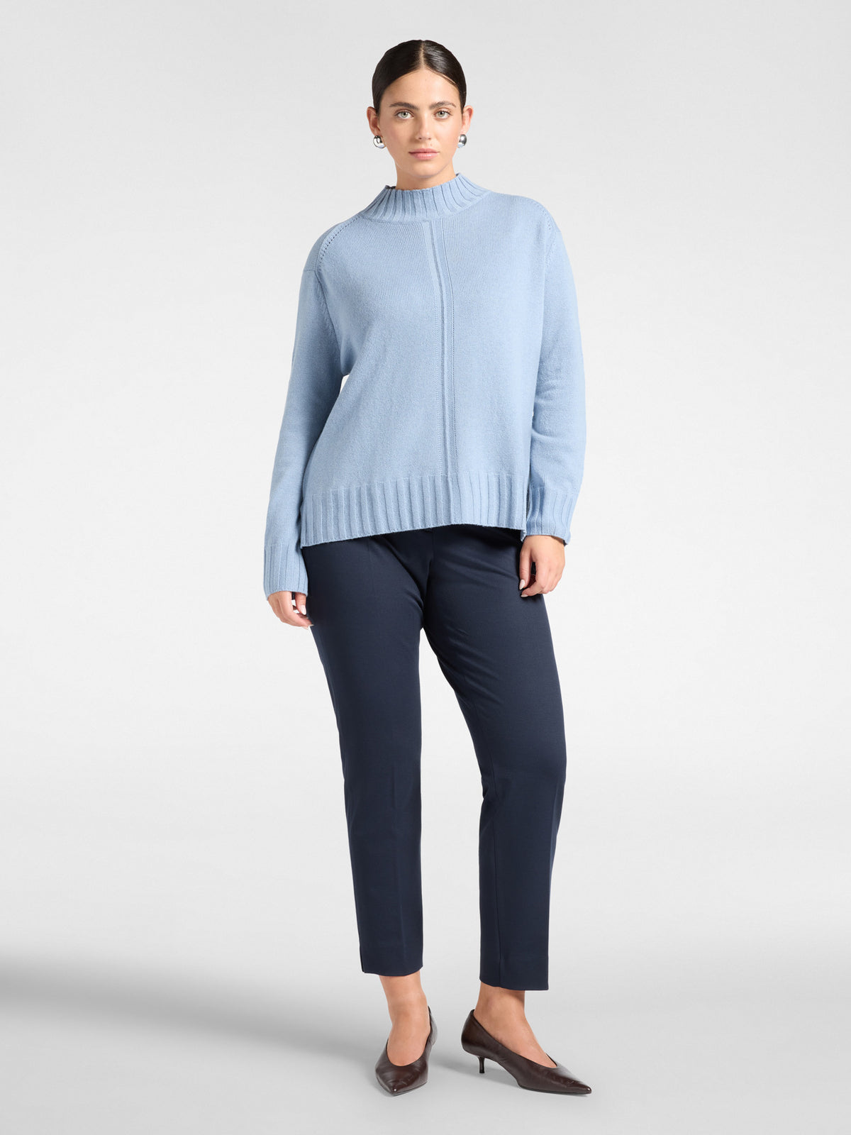 Maglia Dolcevita in Pura Lana Azzurro - Elena Mirò