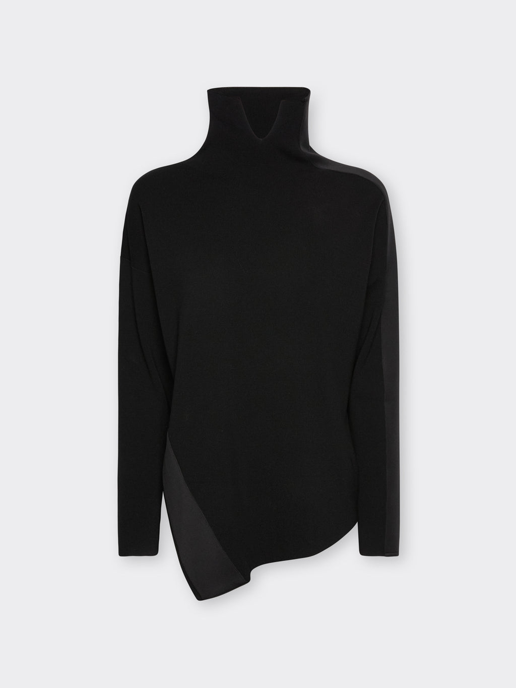 Maglia Dolcevita con Bordo Asimmetrico Nero - Elena Mirò