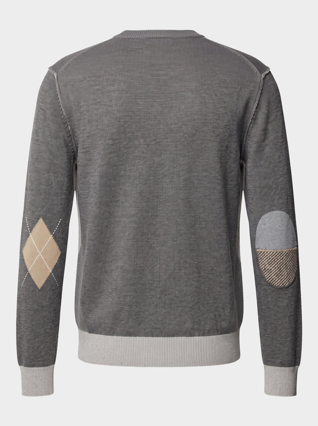 Maglione Girocollo Vanisé con Toppe Grigio - MARKUP
