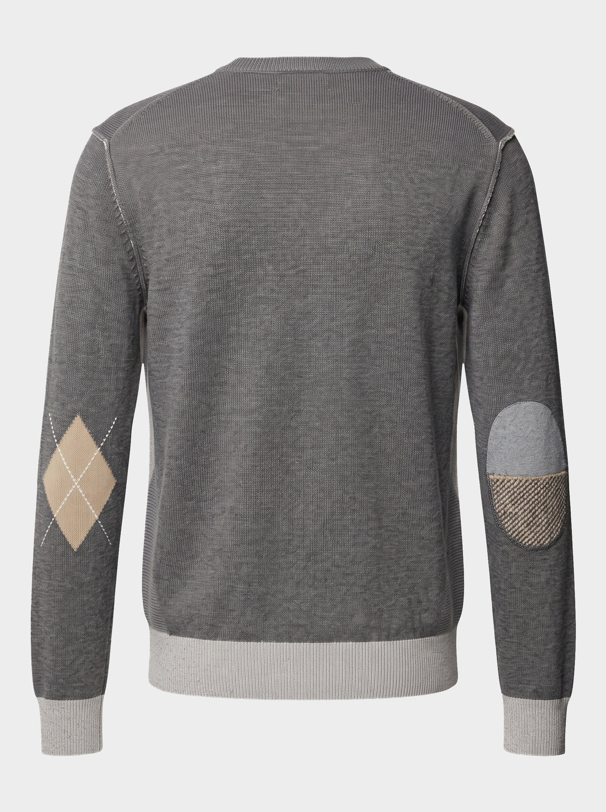 Maglione Girocollo Vanisé con Toppe Grigio - MARKUP