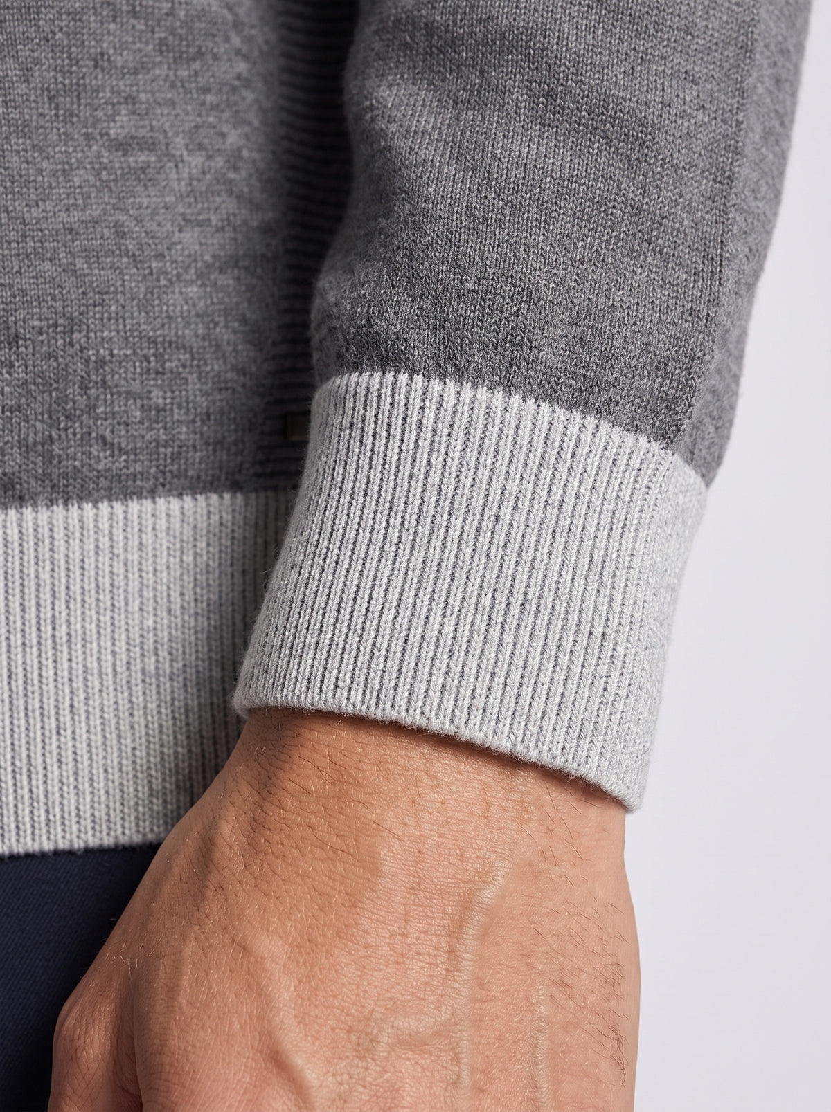 Maglione Girocollo Vanisé con Toppe Grigio - MARKUP
