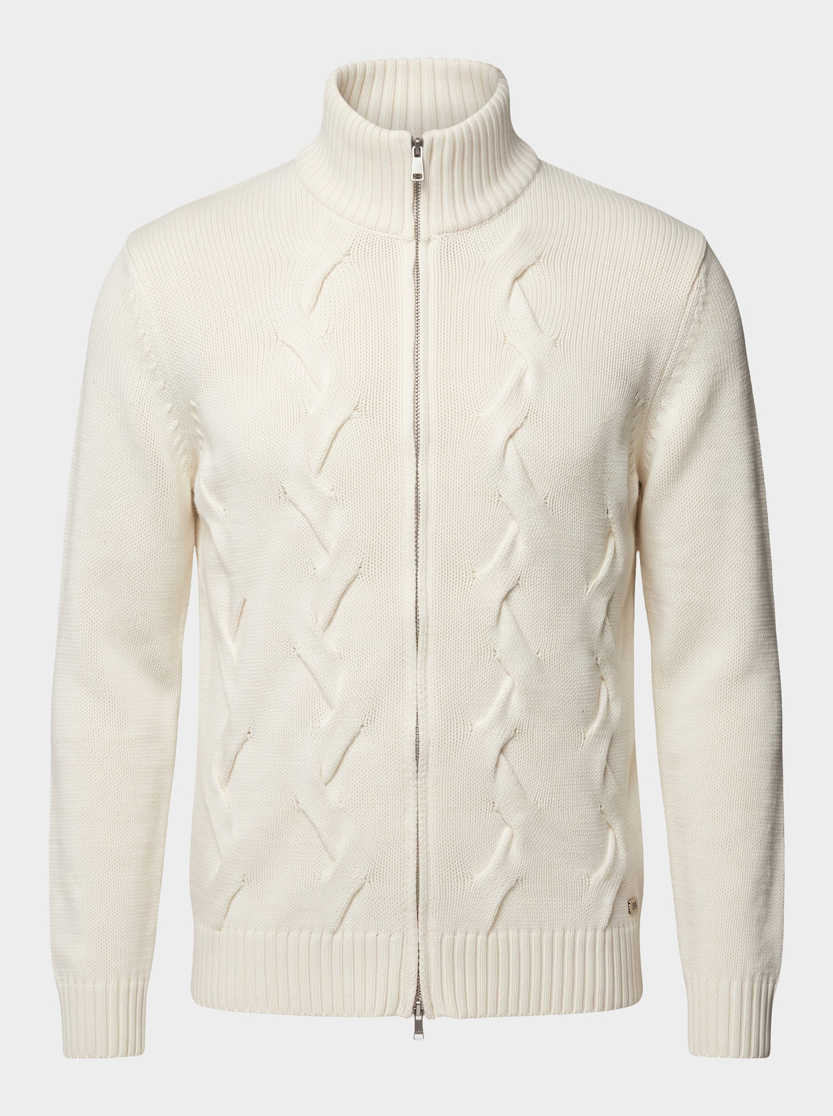 Cardigan Full Zip Trecce Latte - MARKUP