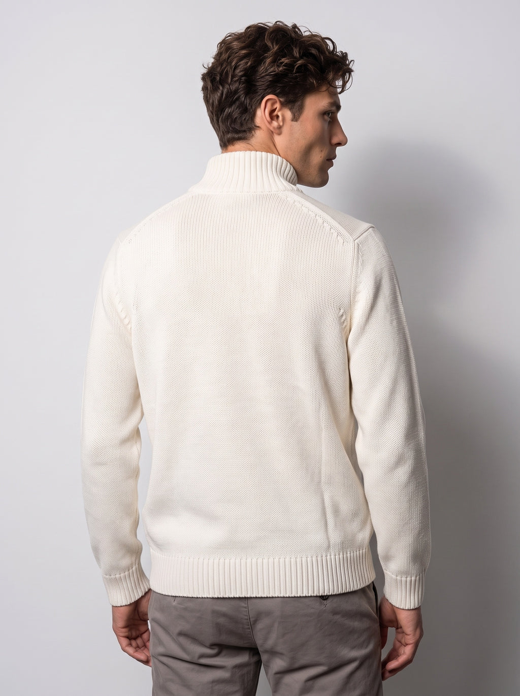 Cardigan Full Zip Trecce Latte - MARKUP