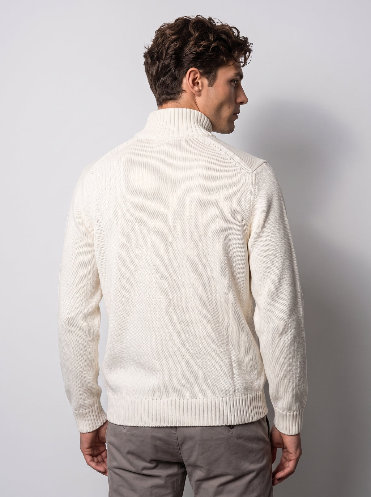 Cardigan Full Zip Trecce Latte - MARKUP