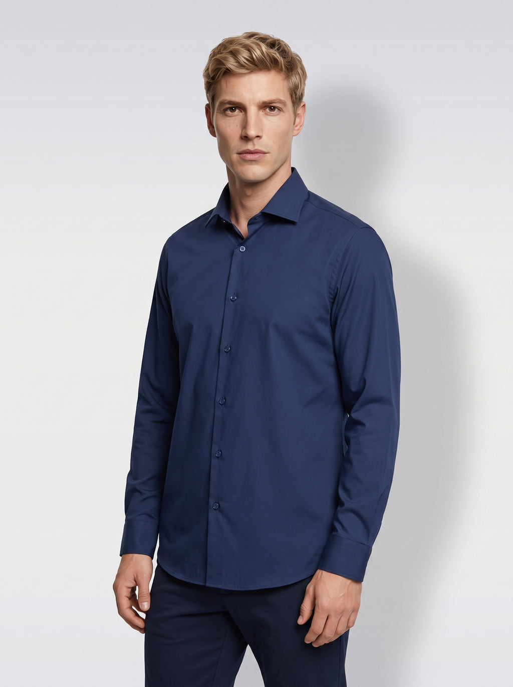 Camicia Collo Francese No Iron Blue - MARKUP