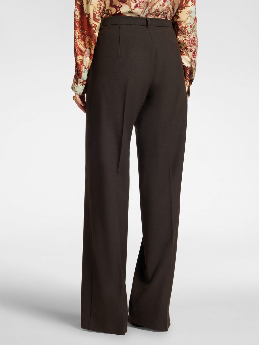 Pantaloni Palazzo Misto Lana Marrone - Elena Mirò