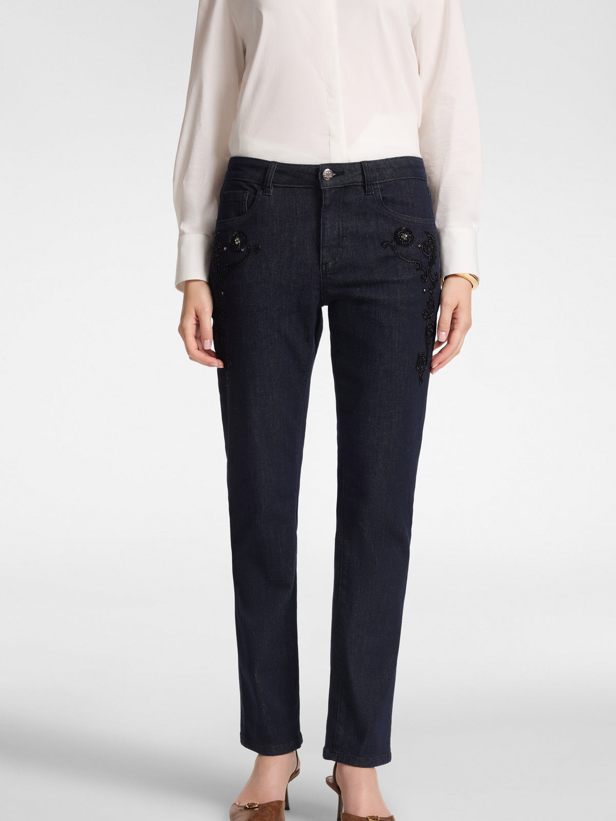 Jeans con Ricamo Blu - Elena Mirò
