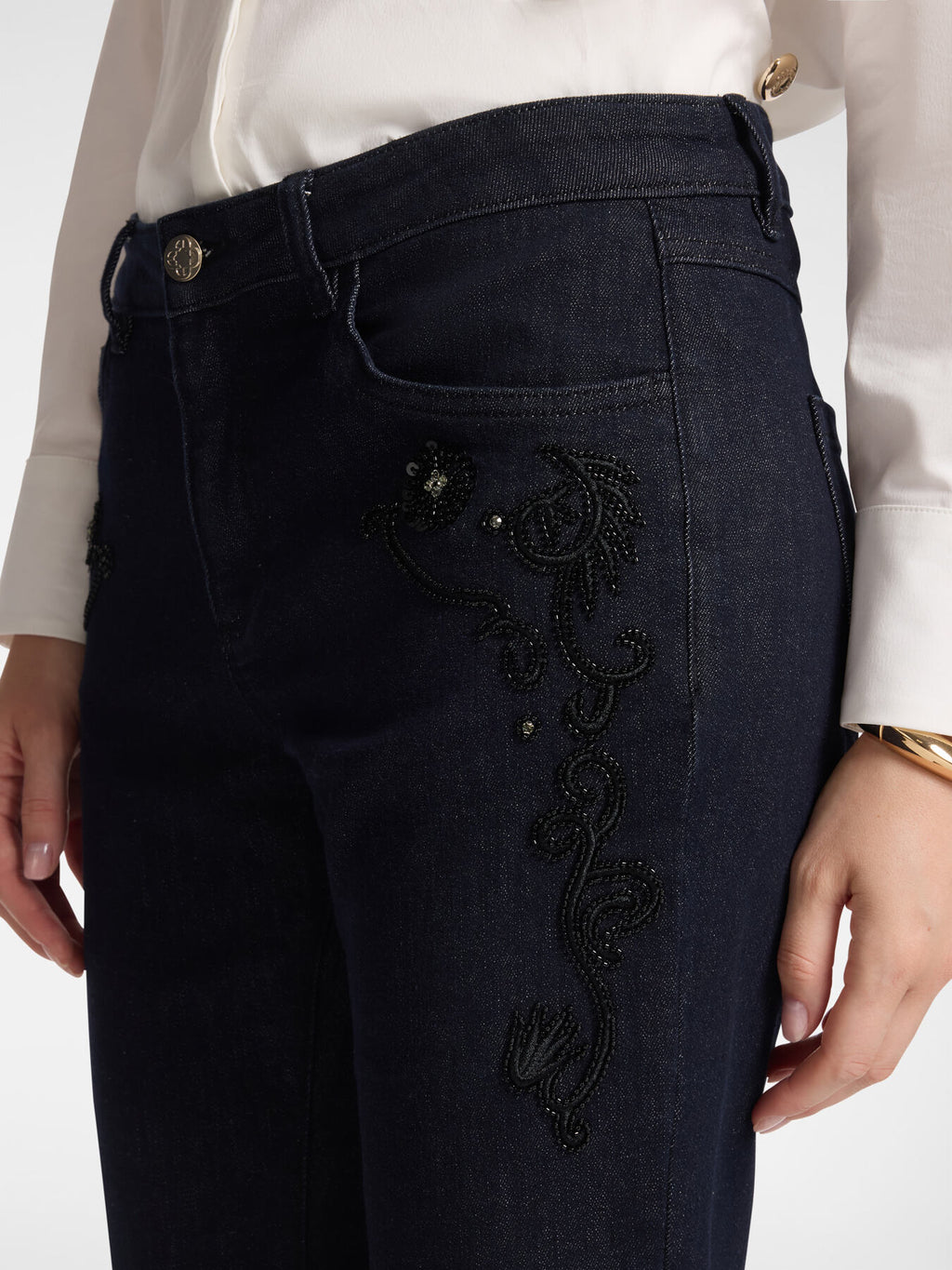 Jeans con Ricamo Blu - Elena Mirò