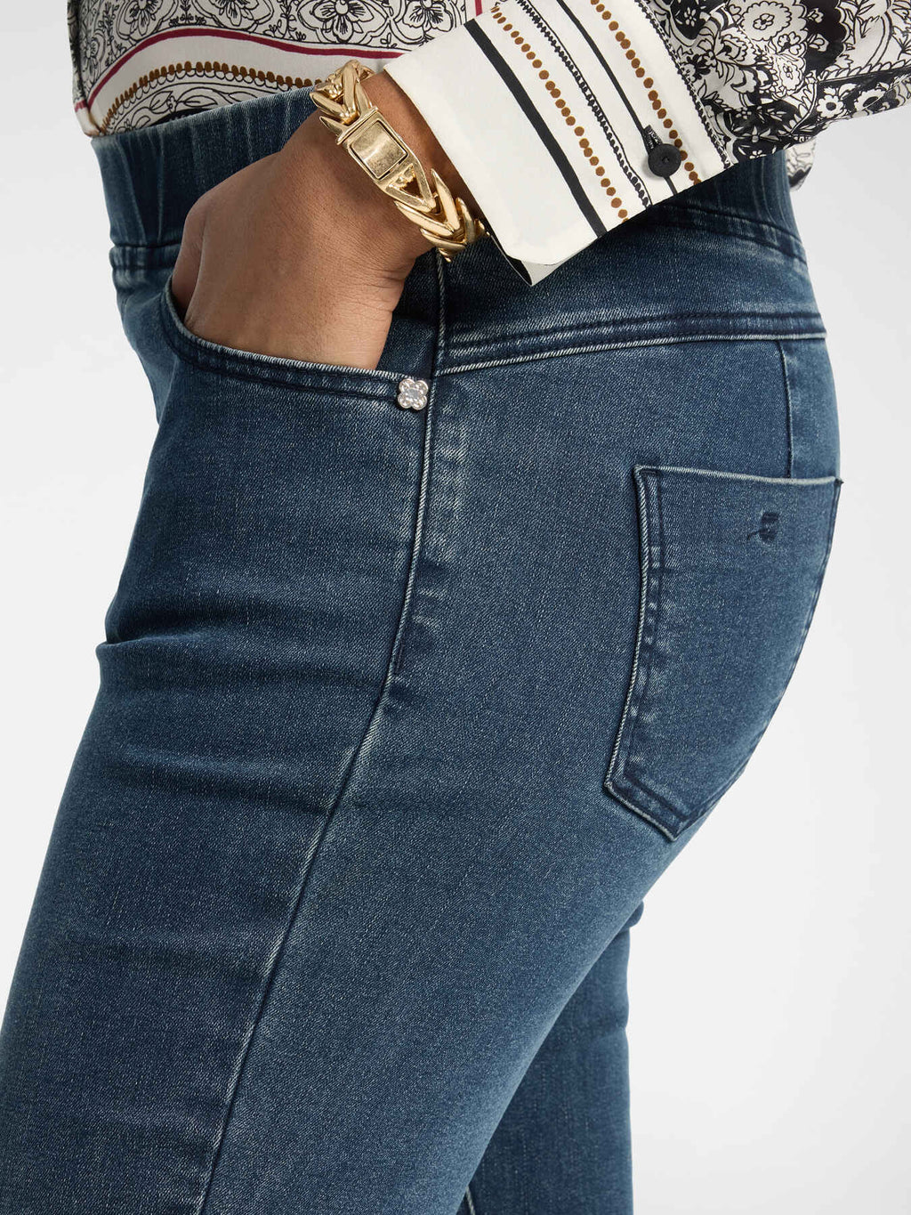 Jeans Skinny "Pat" in Denim Lavaggio Washed Blu - Elena Mirò