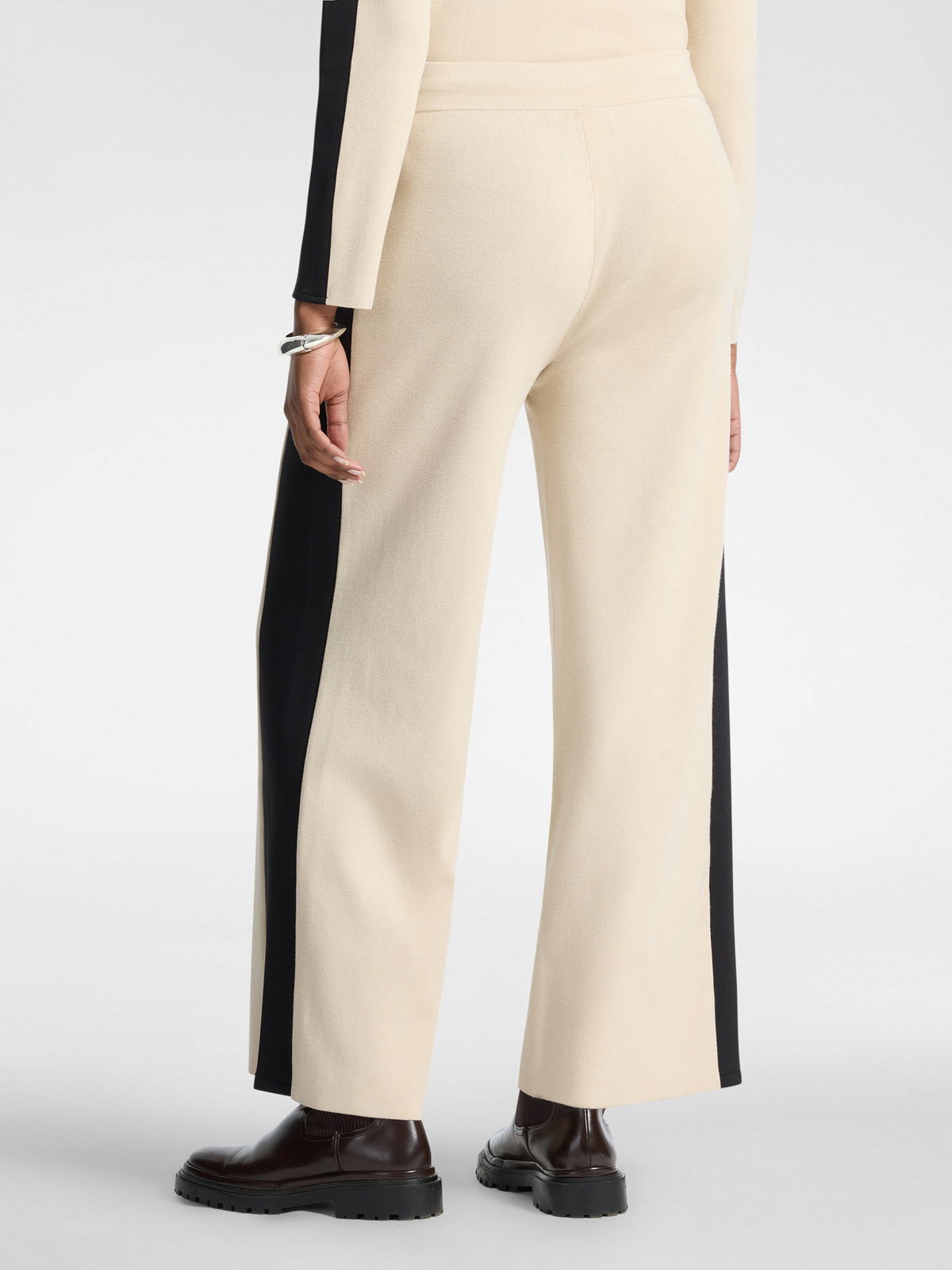 Pantaloni Palazzo in Maglia con Coulisse Beige - Elena Mirò