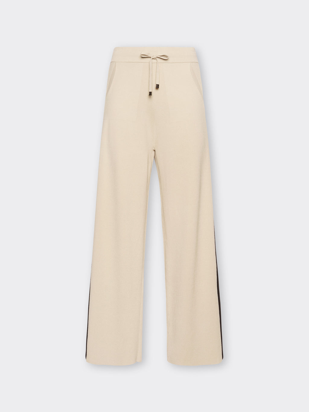 Pantaloni Palazzo in Maglia con Coulisse Beige - Elena Mirò
