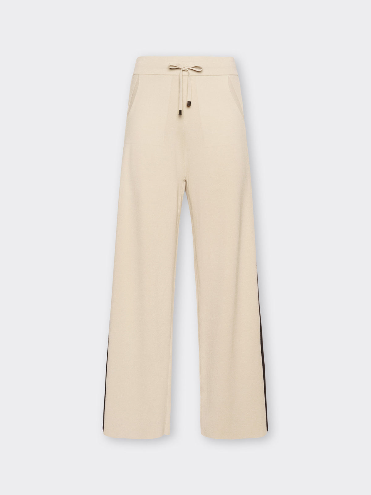 Pantaloni Palazzo in Maglia con Coulisse Beige - Elena Mirò