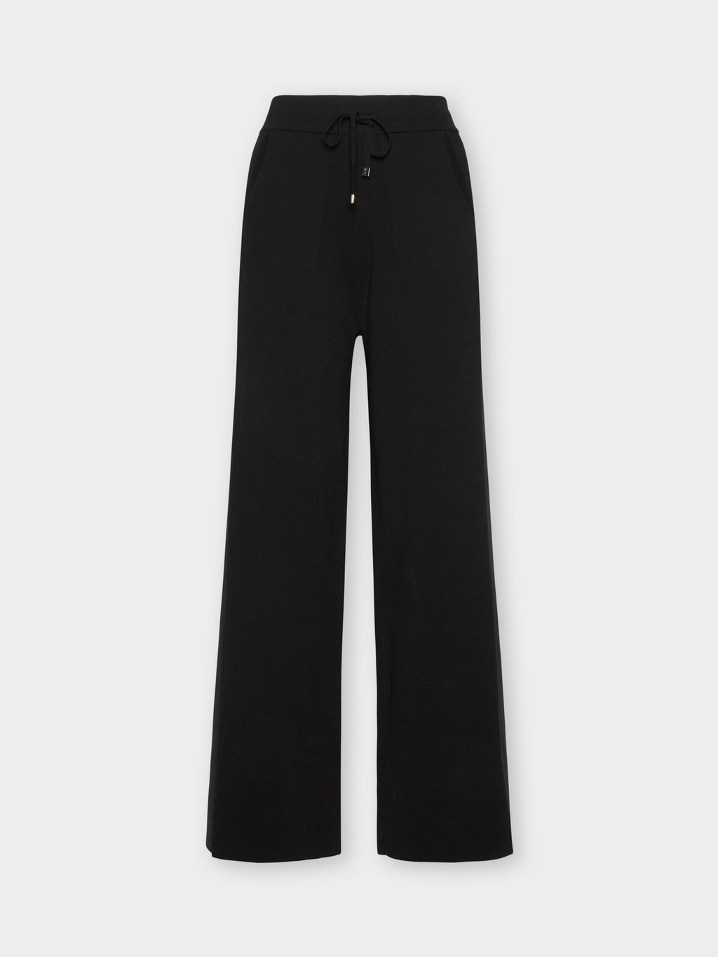 Pantaloni Palazzo in Maglia con Coulisse Nero - Elena Mirò