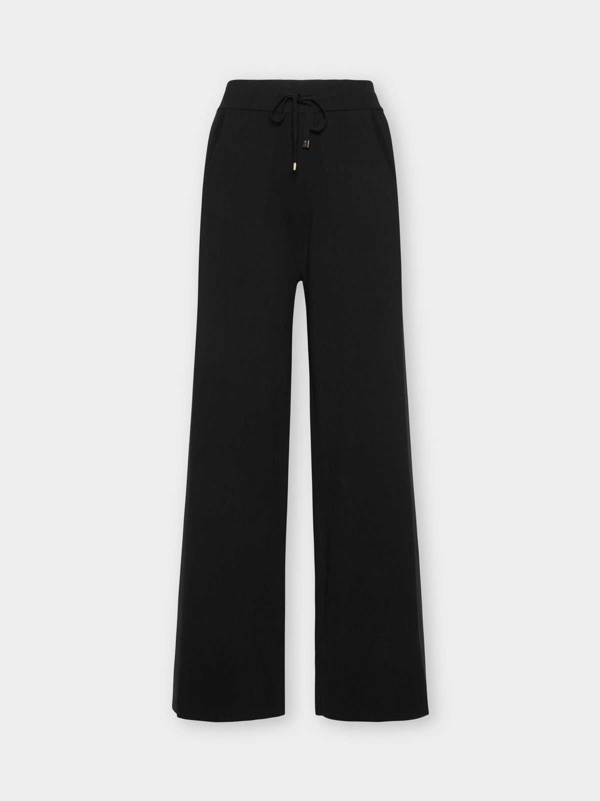 Pantaloni Palazzo in Maglia con Coulisse Nero - Elena Mirò