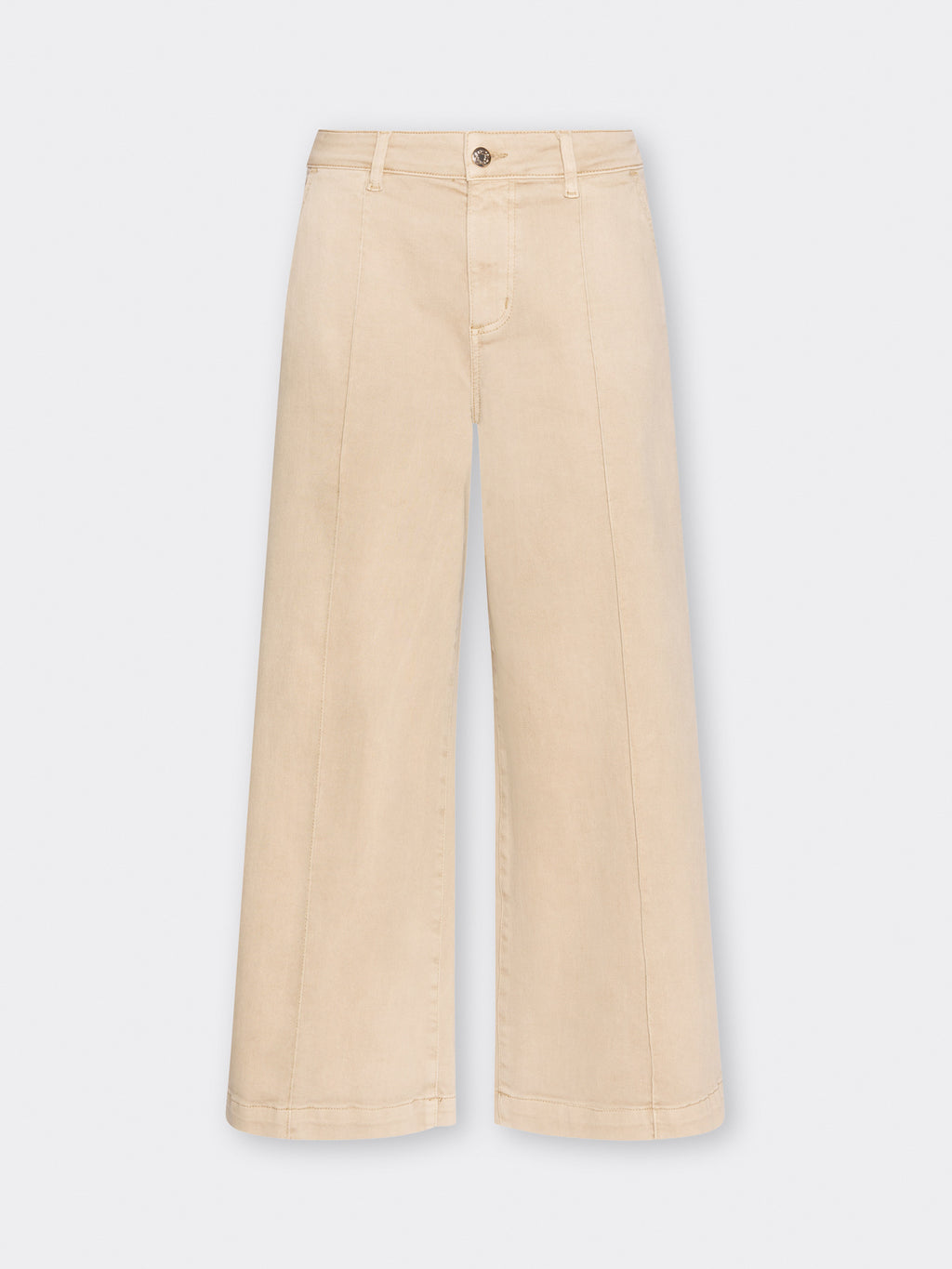 Pantaloni Palazzo Cropped Vita Alta Beige - Elena Mirò