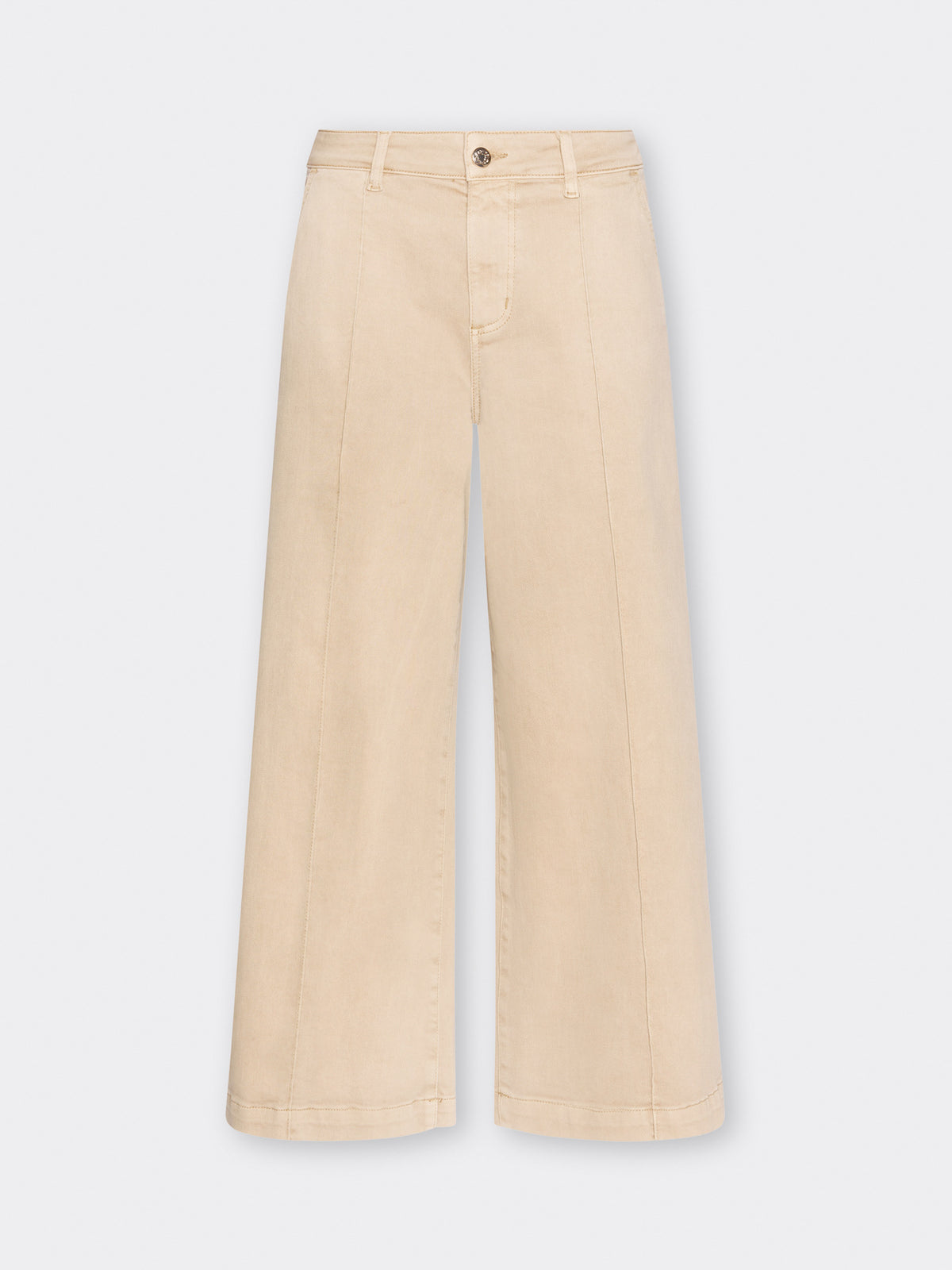 Pantaloni Palazzo Cropped Vita Alta Beige - Elena Mirò