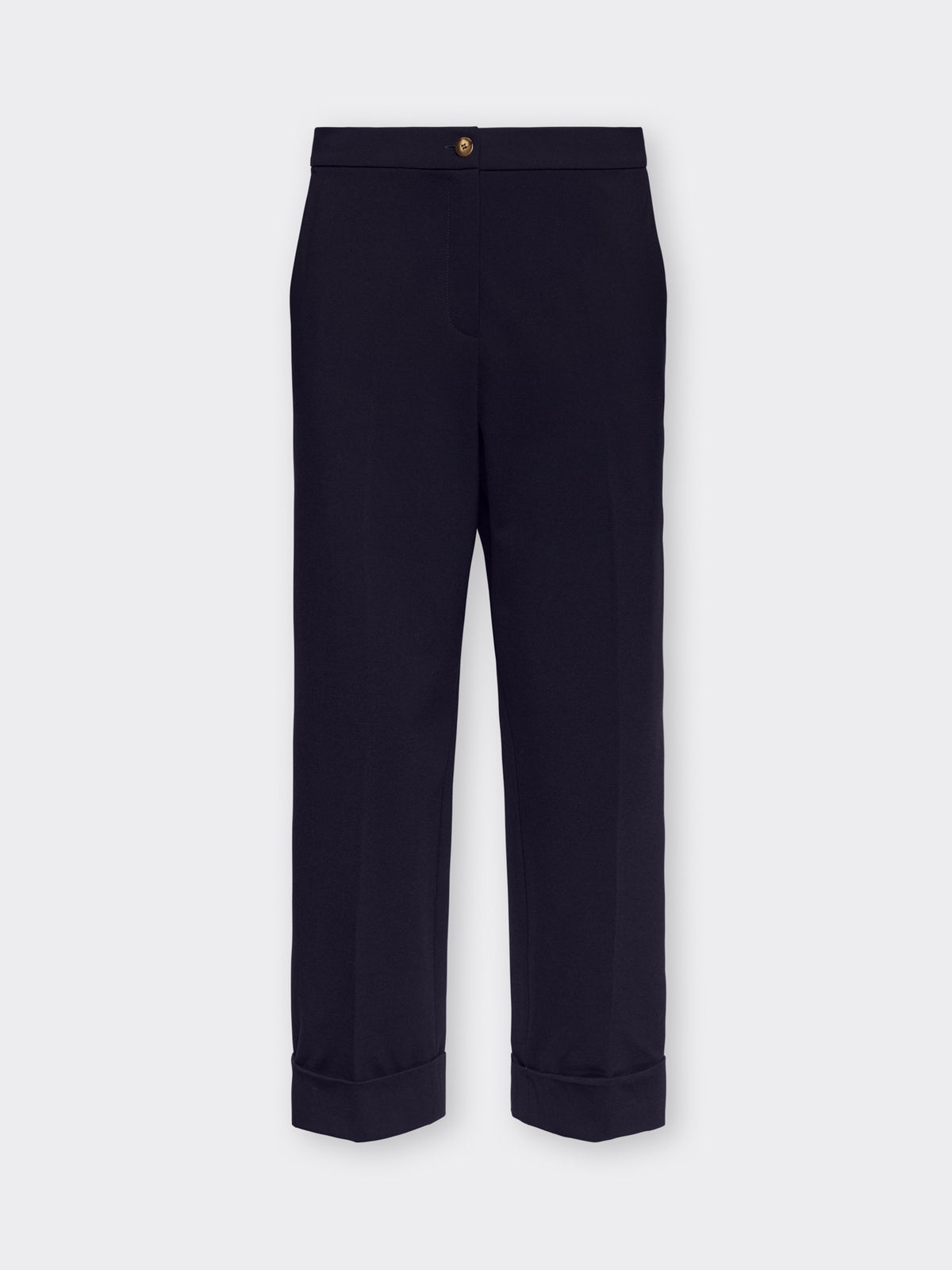 Pantaloni Chinos in Punto Milano Misto Viscosa Blu - Elena Mirò