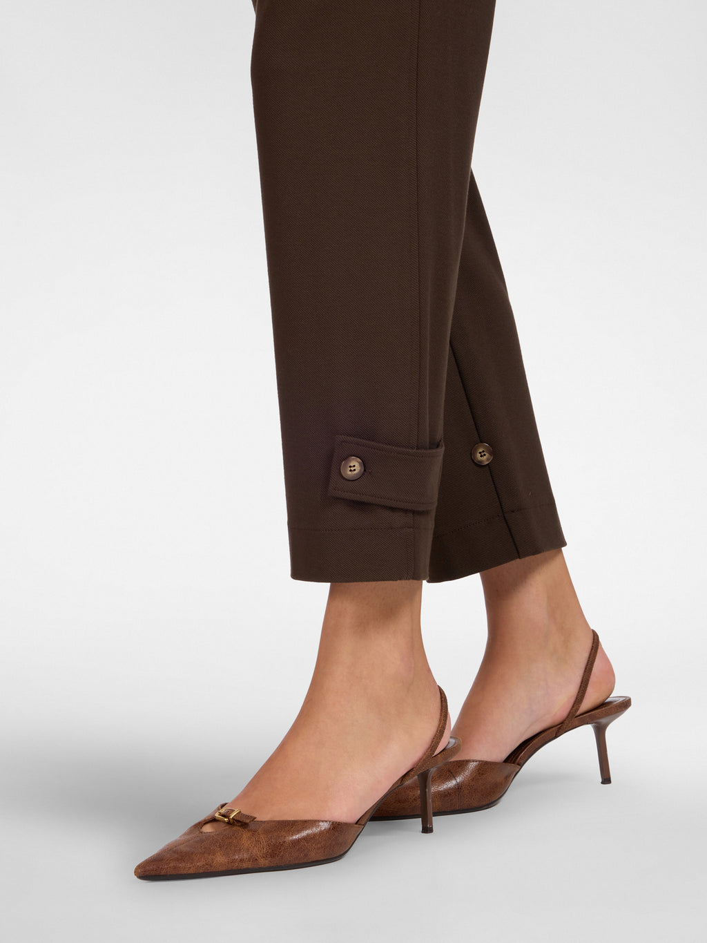 Pantaloni Slim con Cinturini al Fondo Marrone - Elena Mirò