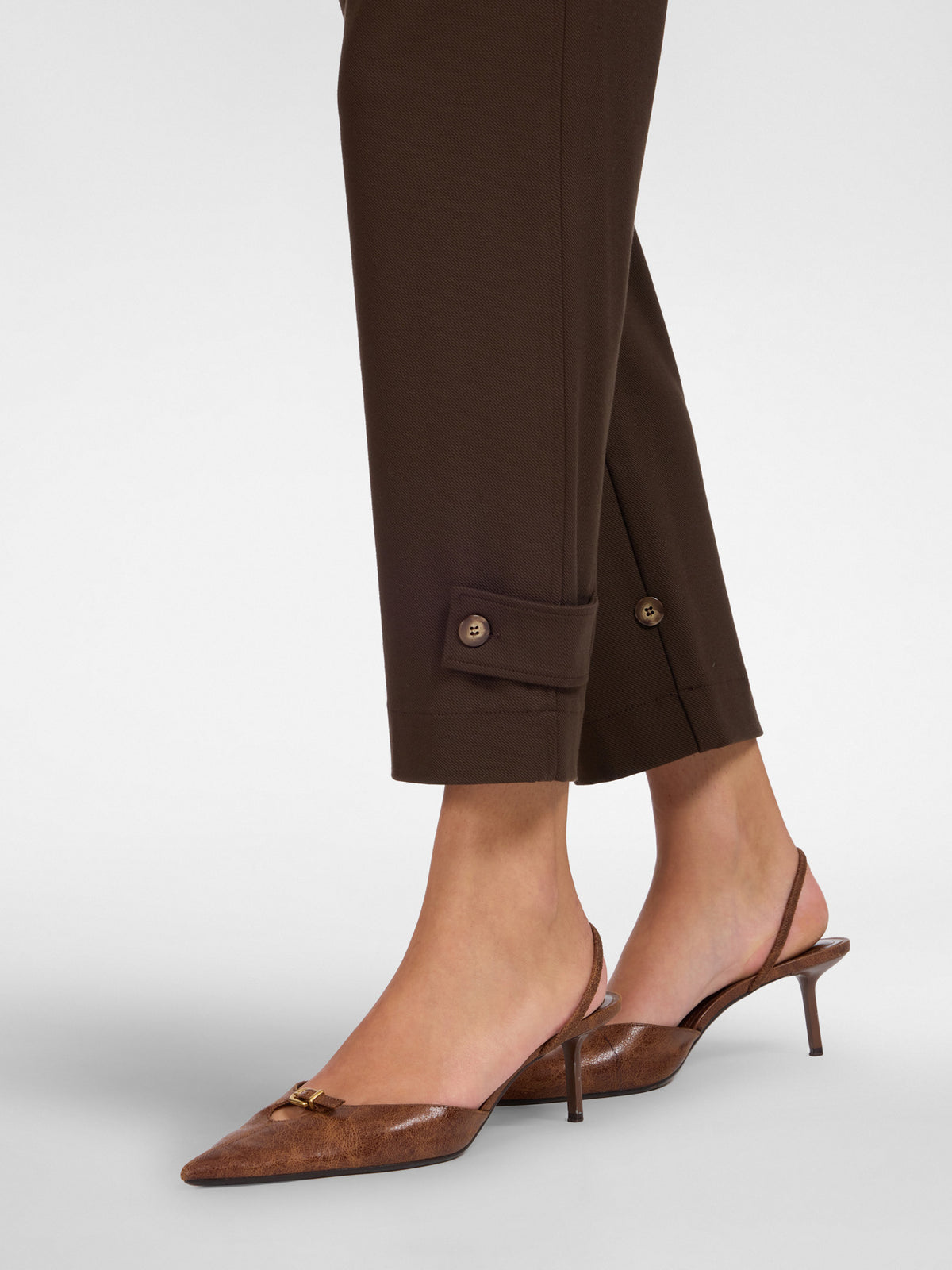 Pantaloni Slim con Cinturini al Fondo Marrone - Elena Mirò