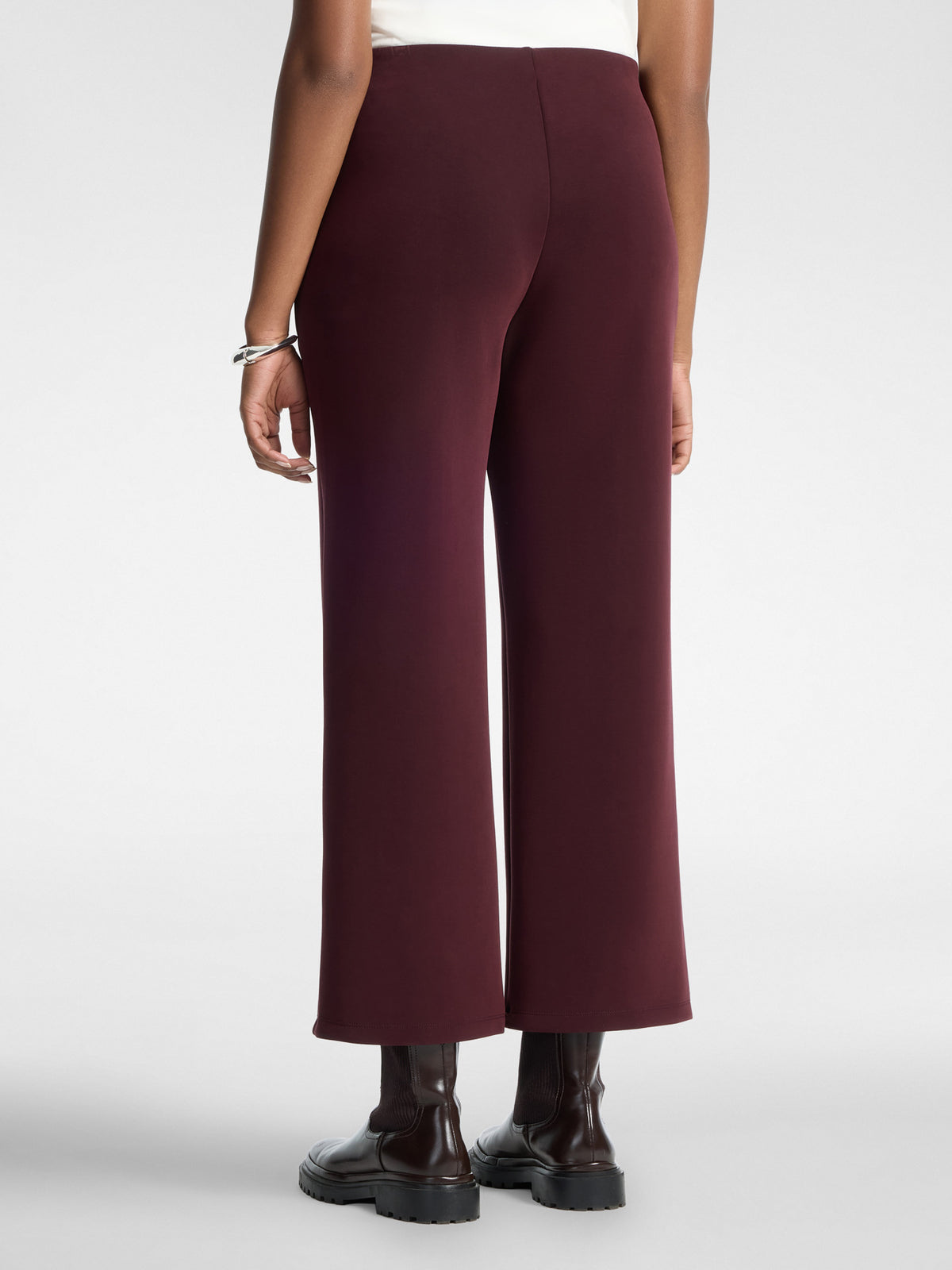 Pantaloni Cropped in Scuba Bordeaux - Elena Mirò