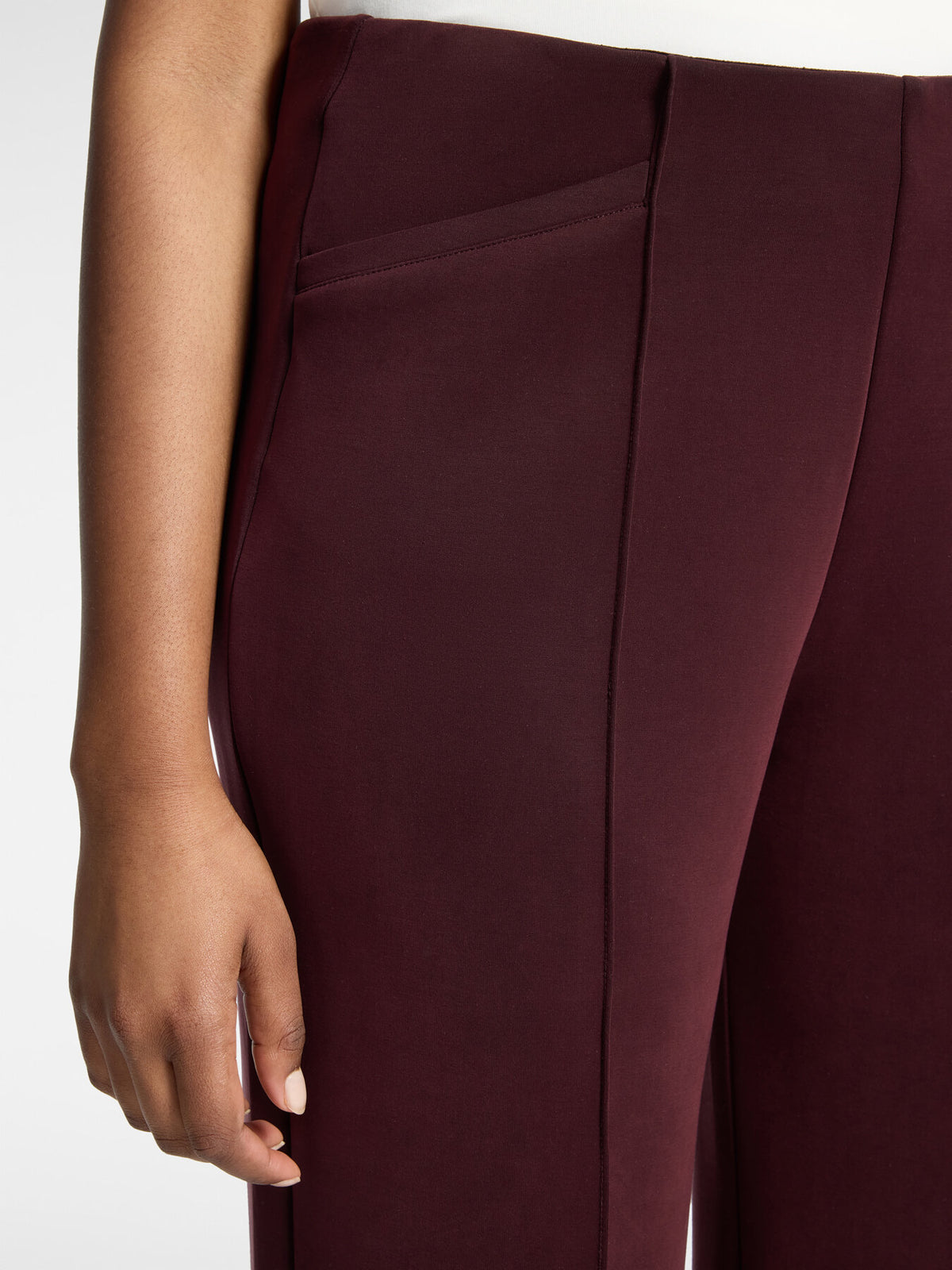 Pantaloni Cropped in Scuba Bordeaux - Elena Mirò