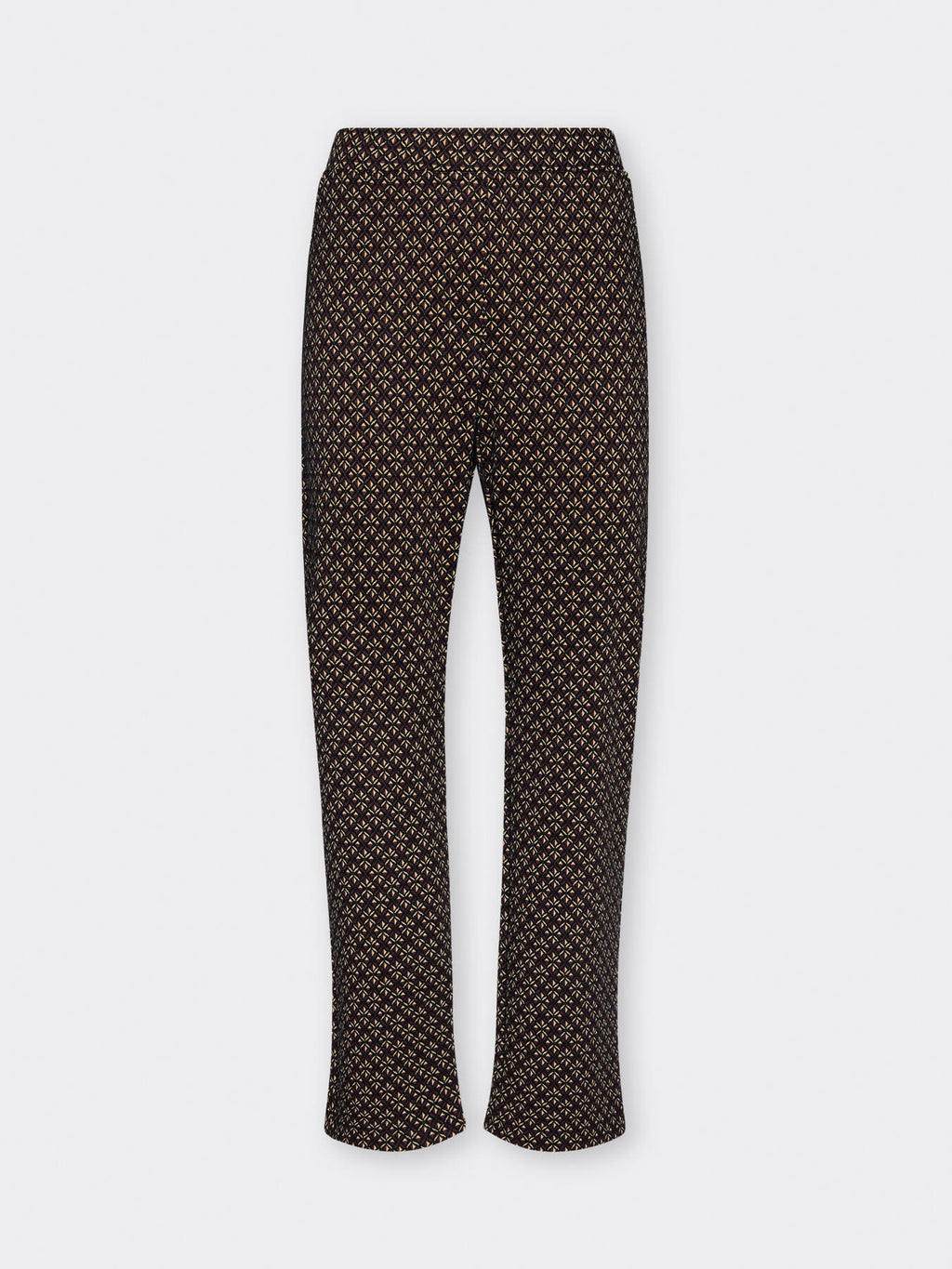 Pantaloni Dritti Jacquard Marrone - Elena Mirò