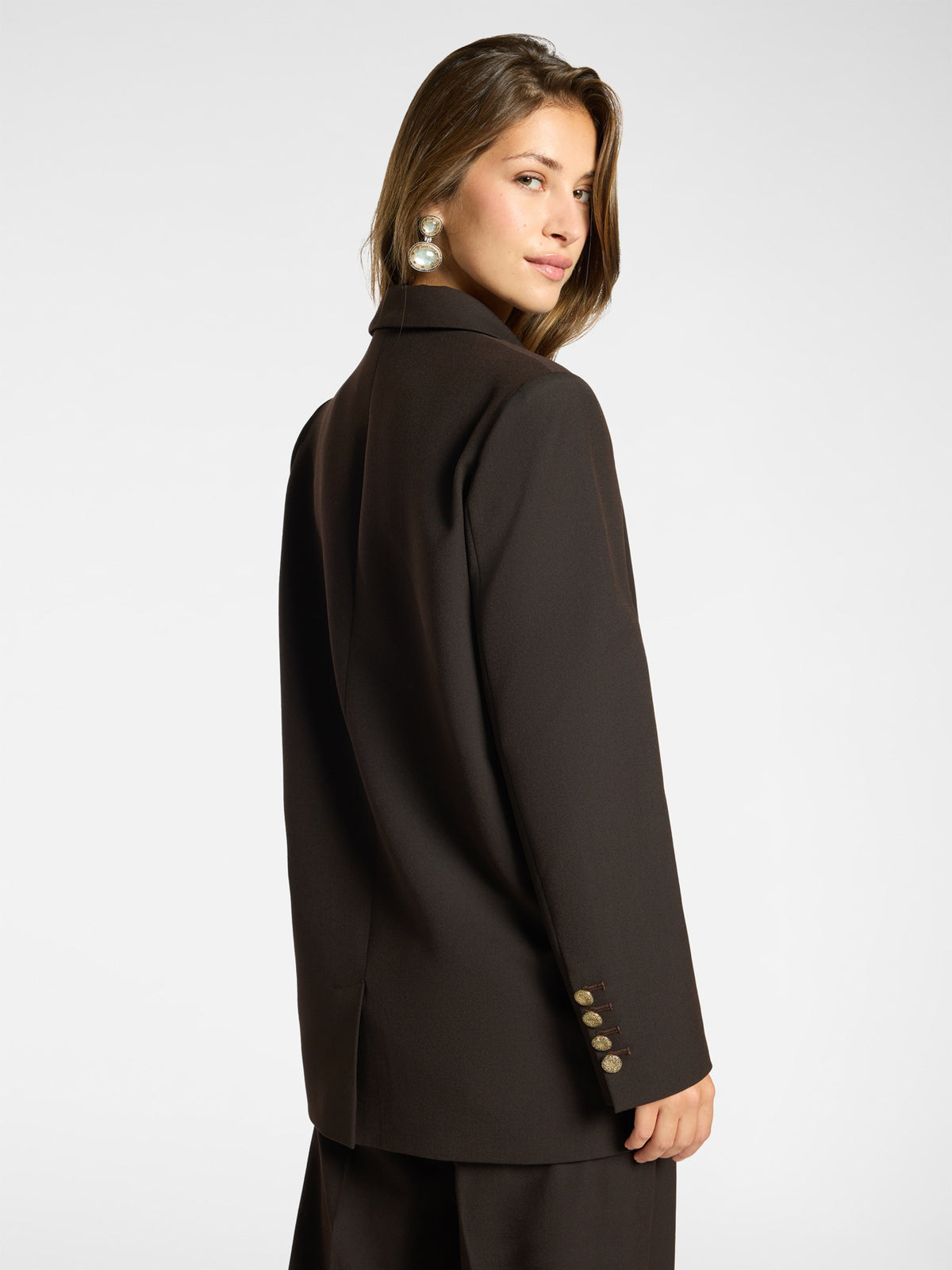 Blazer Sartoriale in Twill Misto Lana Marrone - Elena Mirò
