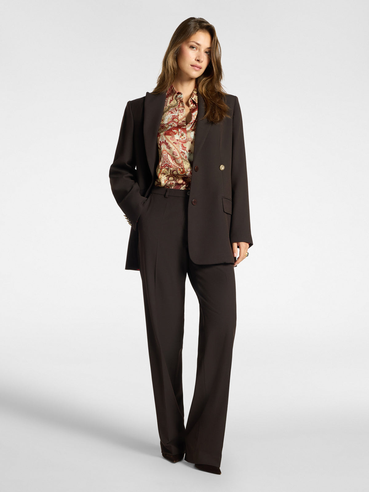Blazer Sartoriale in Twill Misto Lana Marrone - Elena Mirò