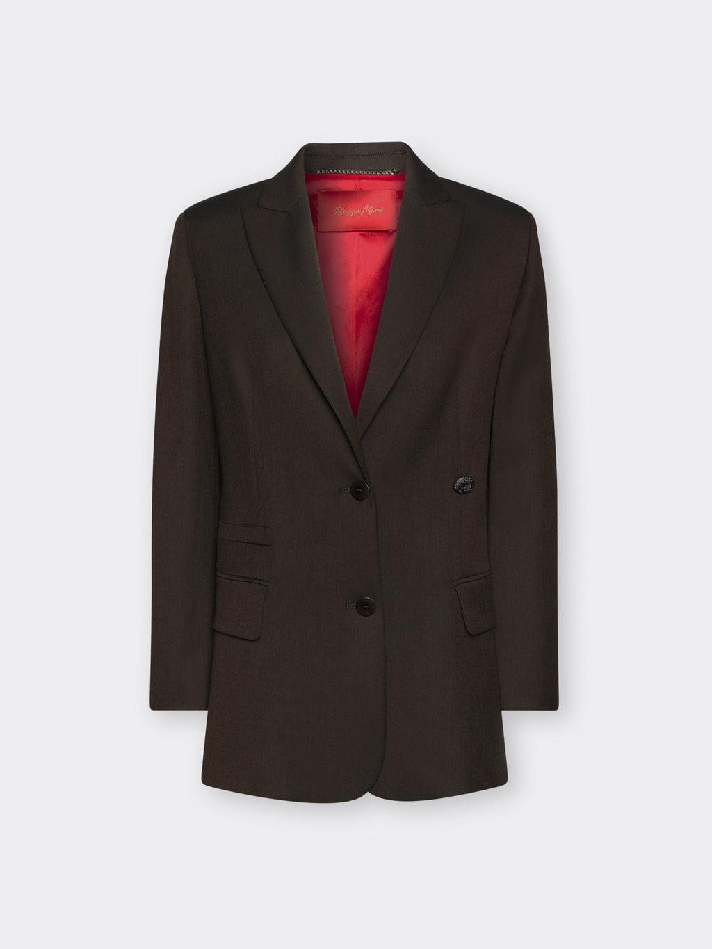 Blazer Sartoriale in Twill Misto Lana Marrone - Elena Mirò