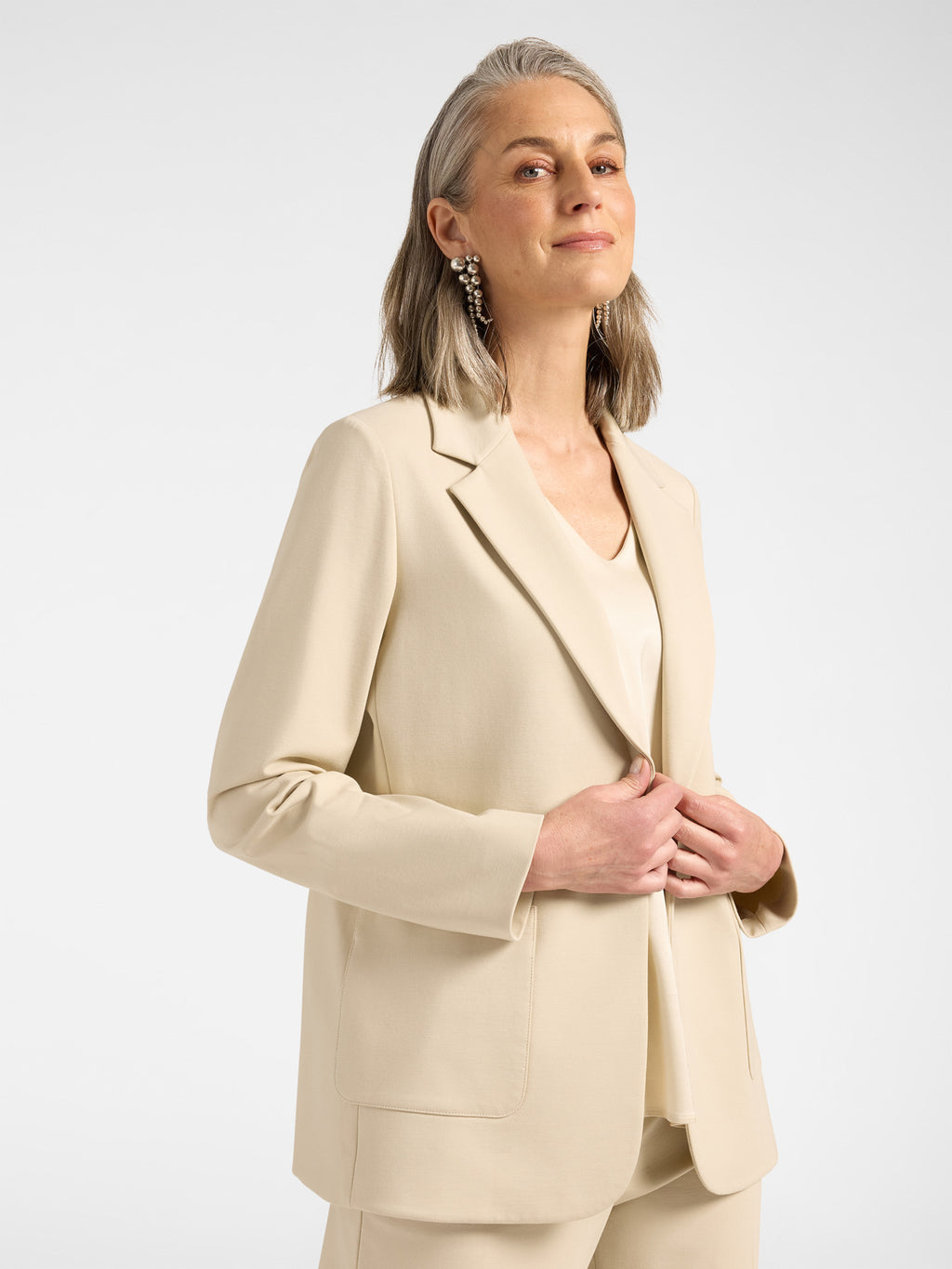 Blazer Misto Viscosa Monopetto Beige - Elena Mirò