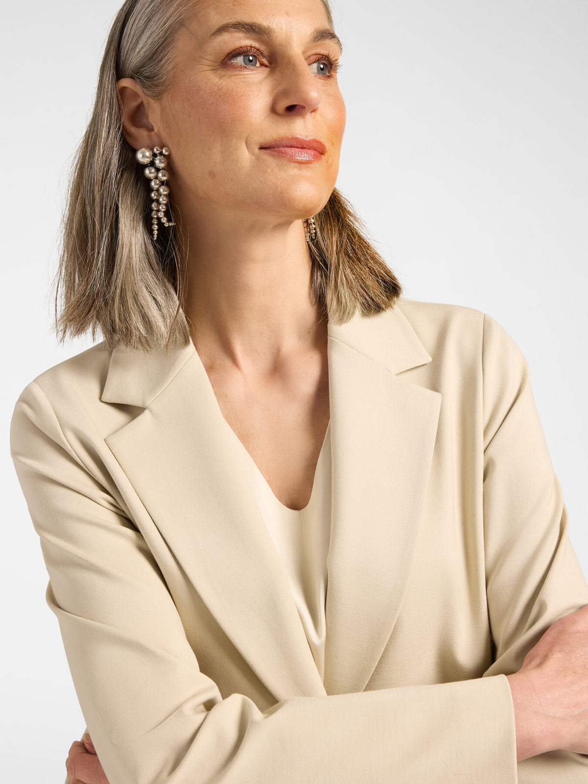 Blazer Misto Viscosa Monopetto Beige - Elena Mirò