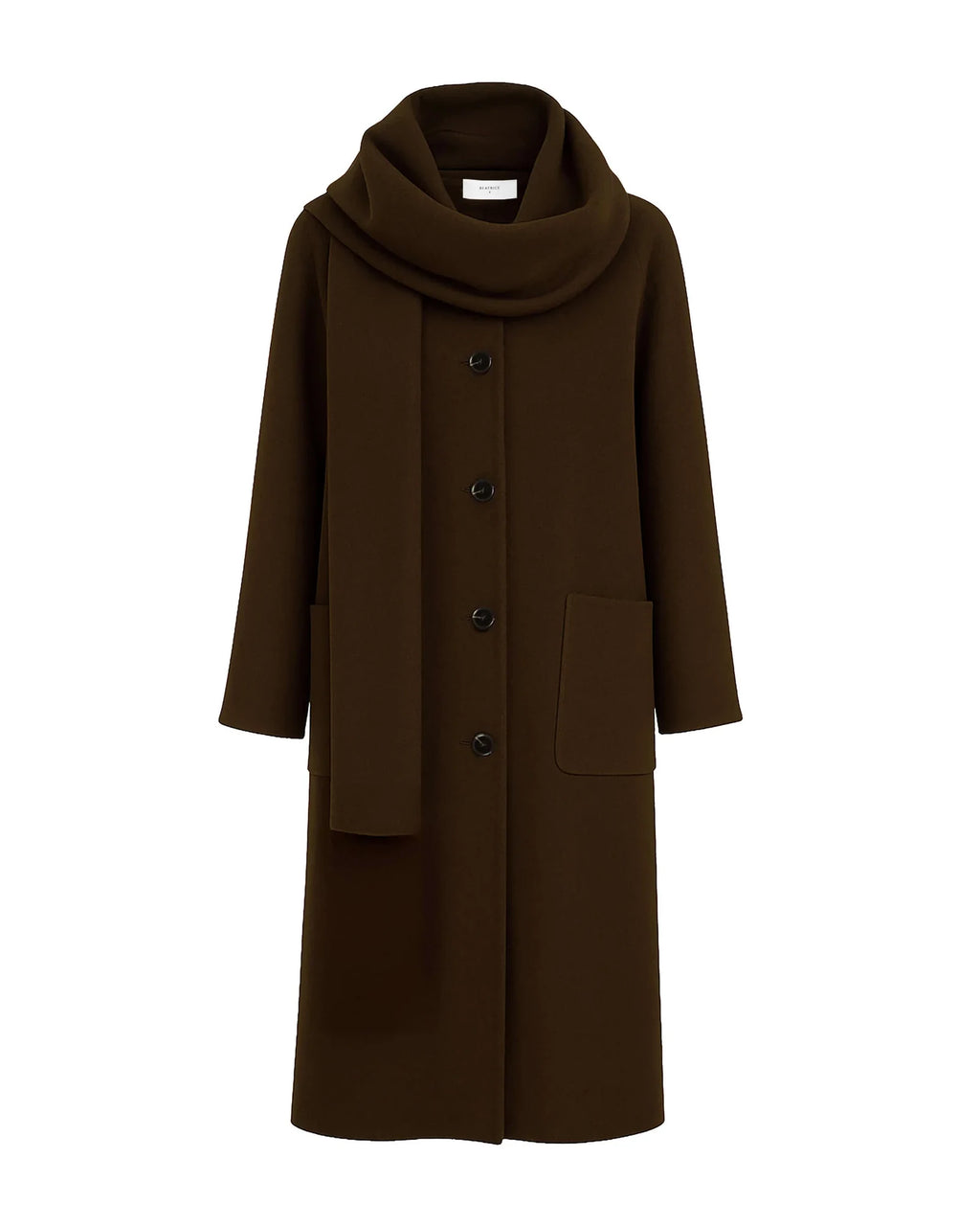 Beatrice B Cappotto Lungo con Sciarpa Testa di Moro