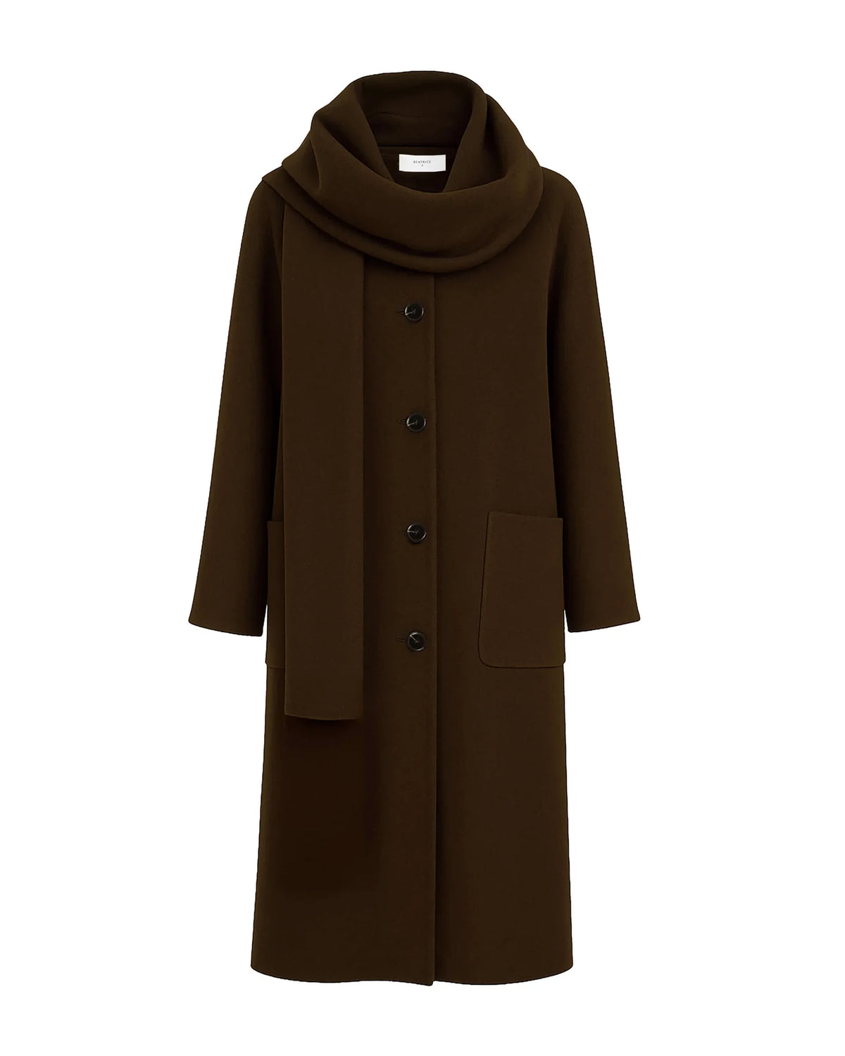 Beatrice B Cappotto Lungo con Sciarpa Testa di Moro
