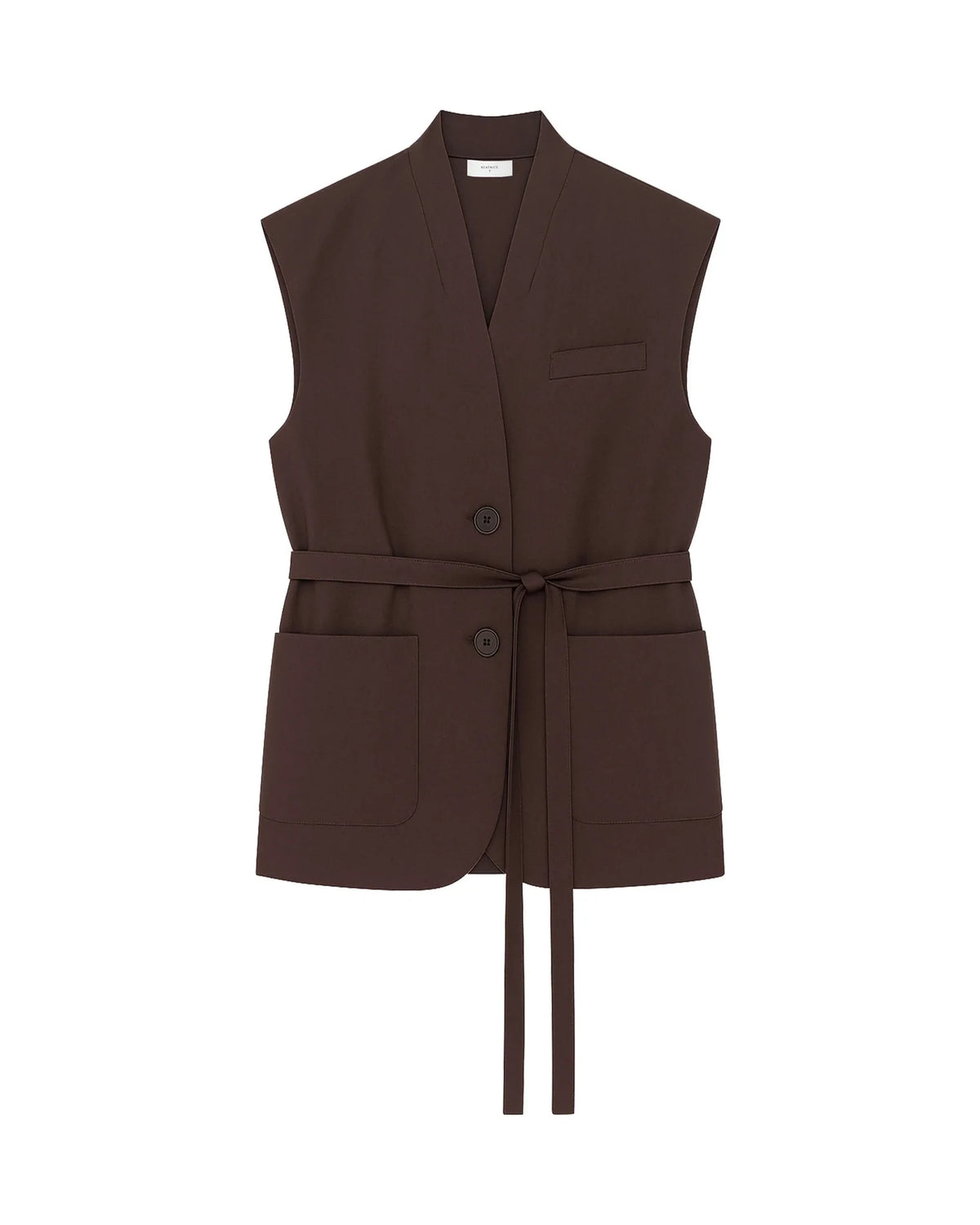 Beatrice B Gilet Lungo con Cintura Testa di Moro
