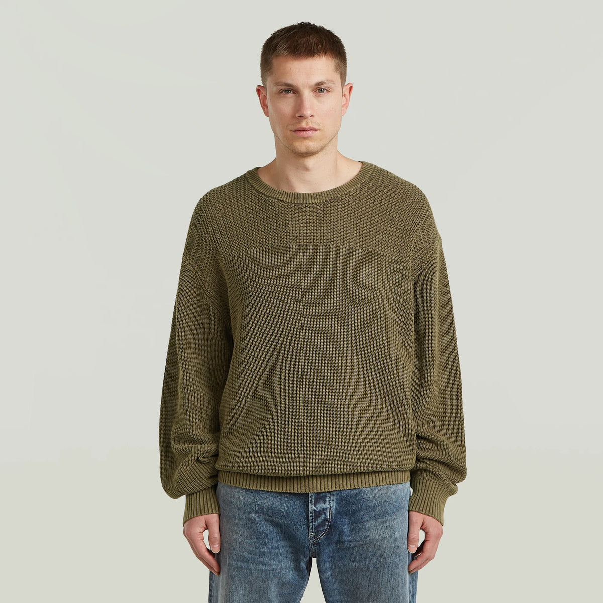 G-Star RAW Maglia Washed Knit Kaki