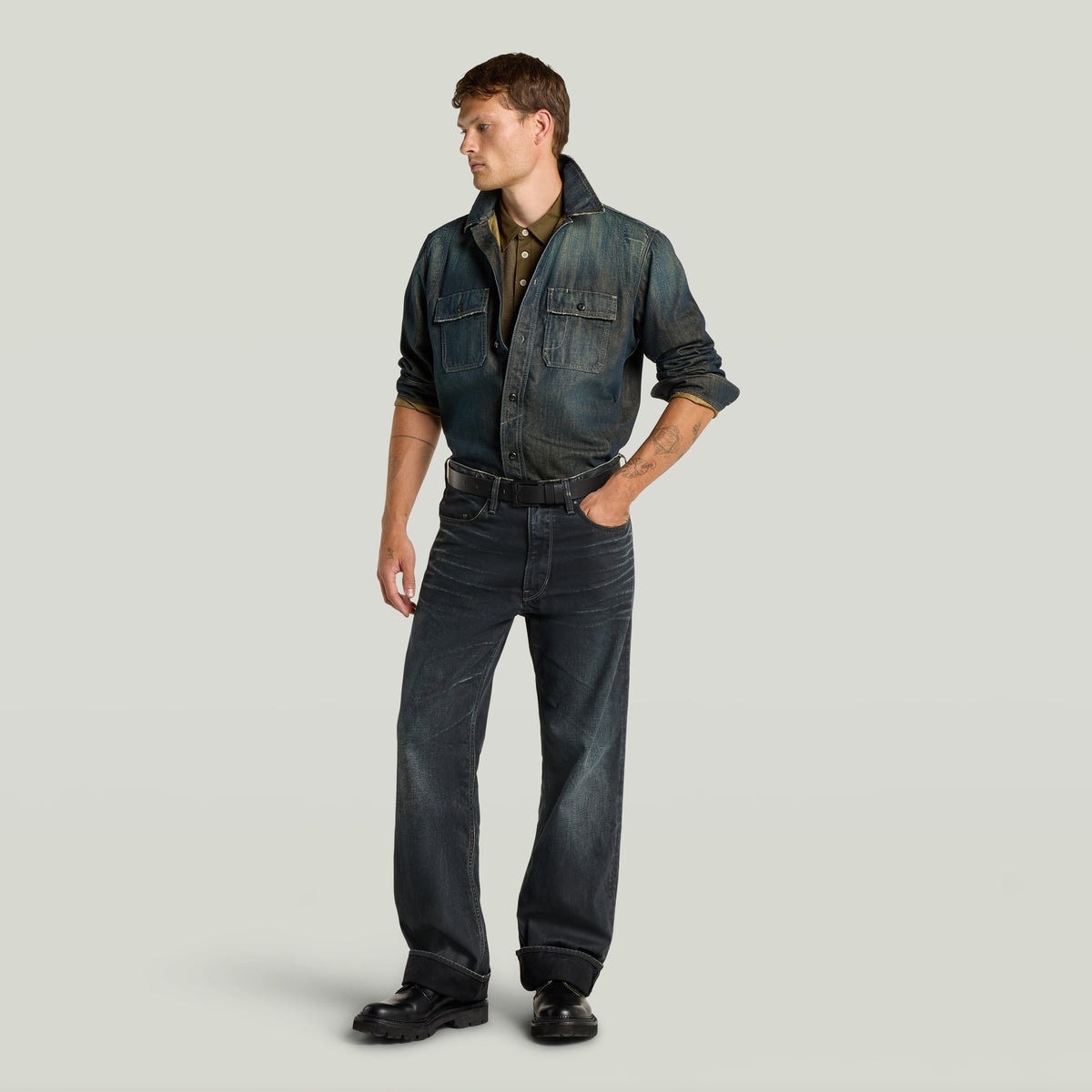 G-Star RAW Camicione Utility Relaxed Medium Blue