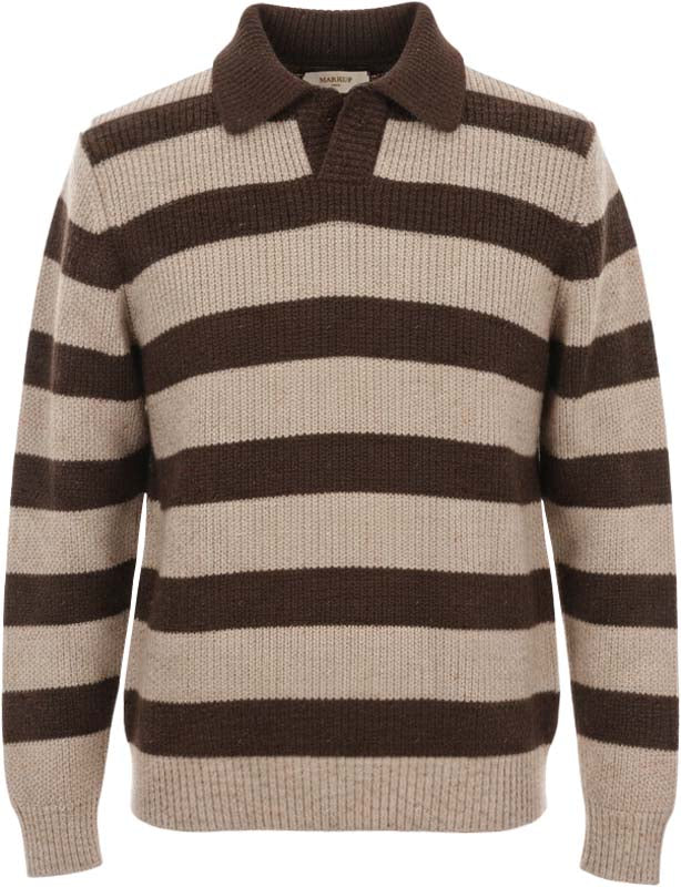 Polo Manica Lunga a Righe Beige - MARKUP