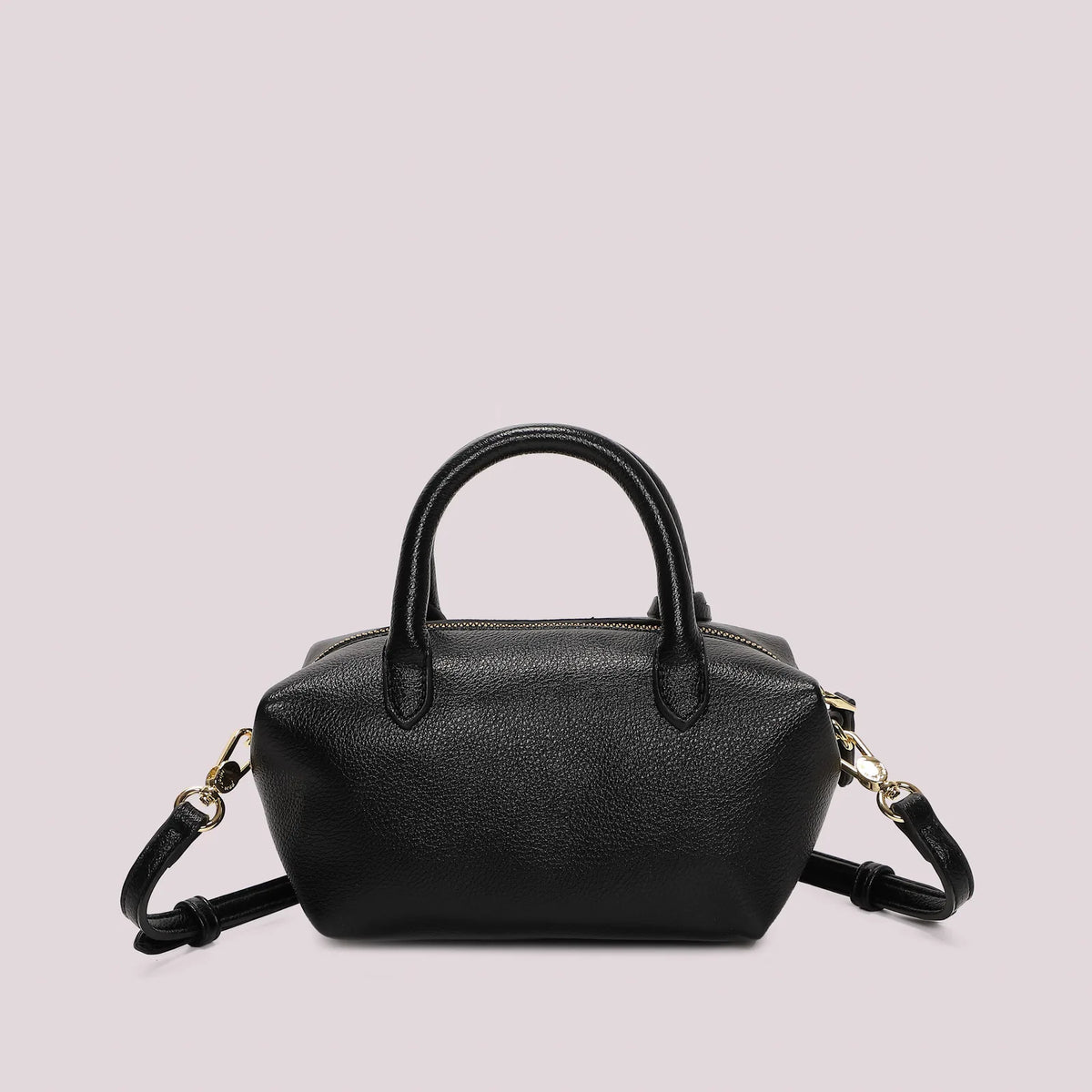 Mimi Mua Borsa a Bauletto Piccola con Targhetta Logata Nero — foto 4