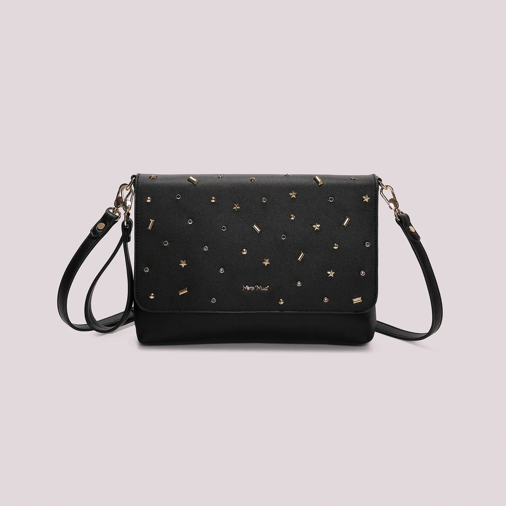 Mimi Mua Borsa a Busta con Applicazioni Colorate Nero