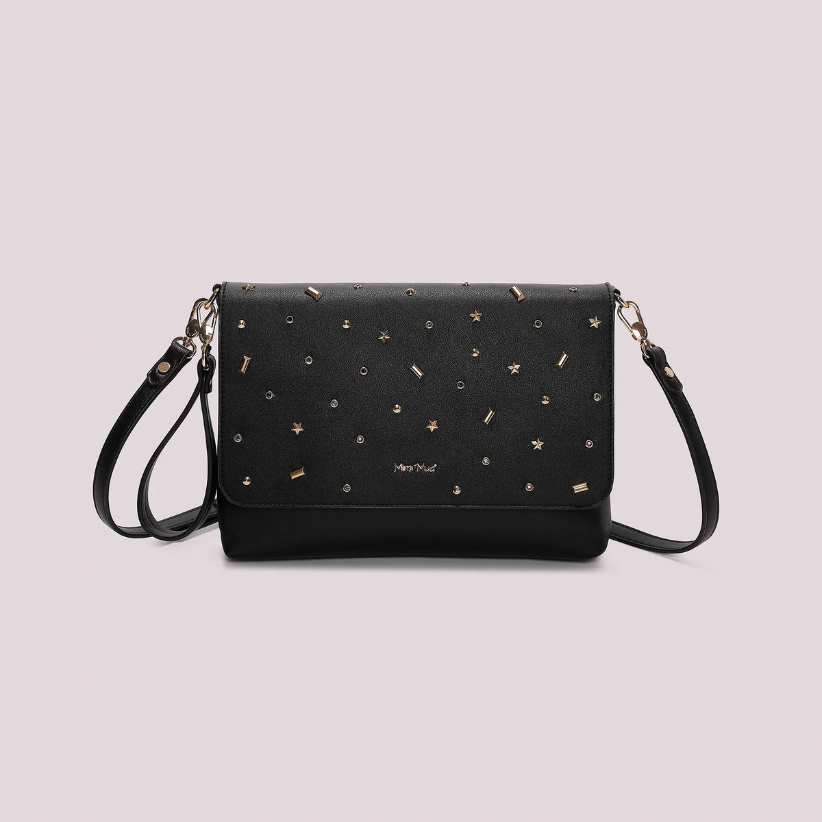 Mimi Mua Borsa a Busta con Applicazioni Colorate Nero
