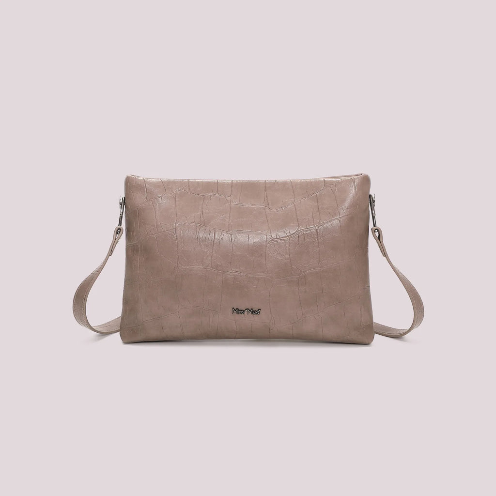 Mimi Mua Borsa a Busta Effetto Cocco Fango