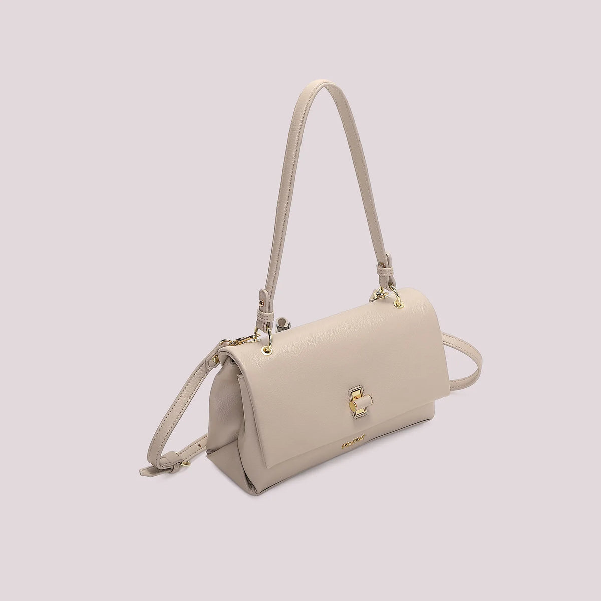 Mimi Mua Borsa a Spalla con Chiusura a Giro Beige