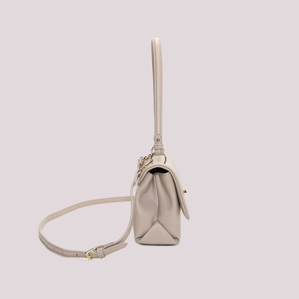 Mimi Mua Borsa a Spalla con Chiusura a Giro Beige — foto 2