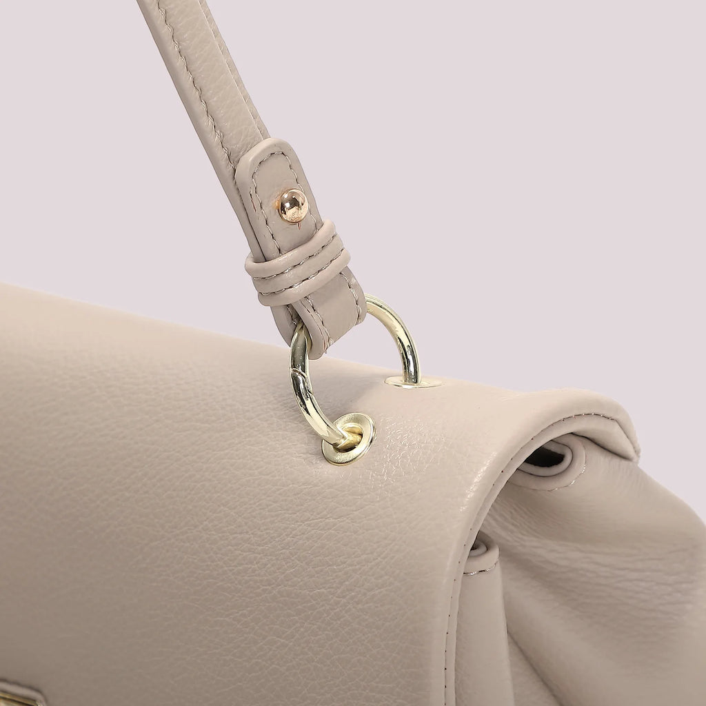 Mimi Mua Borsa a Spalla con Chiusura a Giro Beige — foto 4