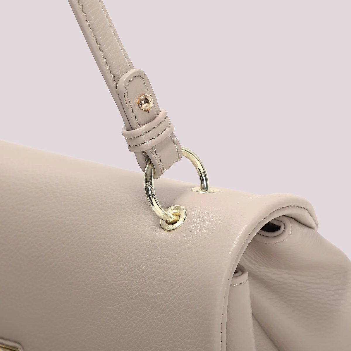 Mimi Mua Borsa a Spalla con Chiusura a Giro Beige — foto 4