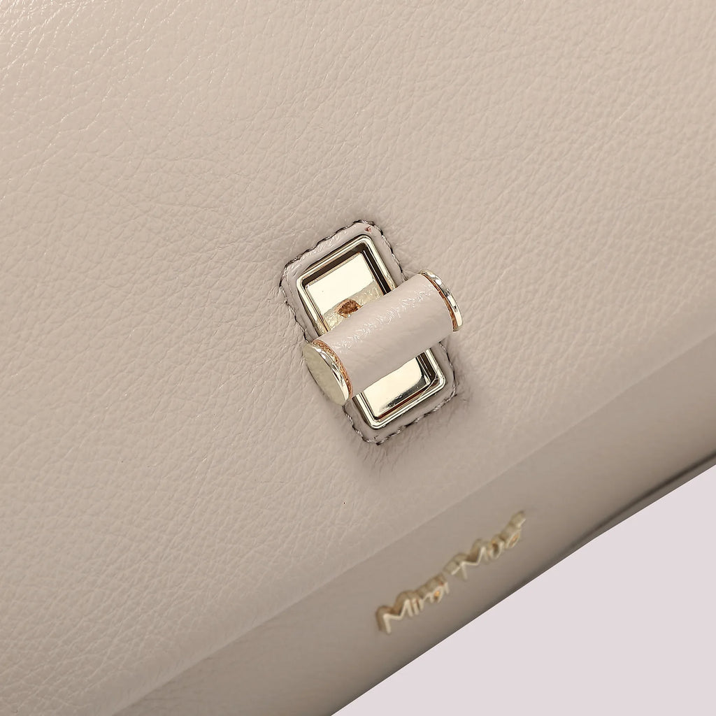 Mimi Mua Borsa a Spalla con Chiusura a Giro Beige — foto 5