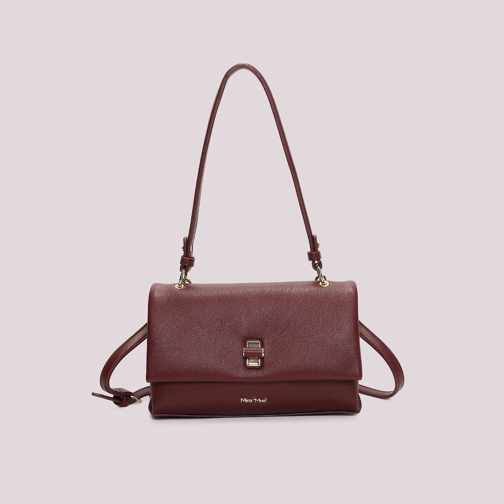 Mimi Mua Borsa a Spalla con Chiusura a Giro Prugna