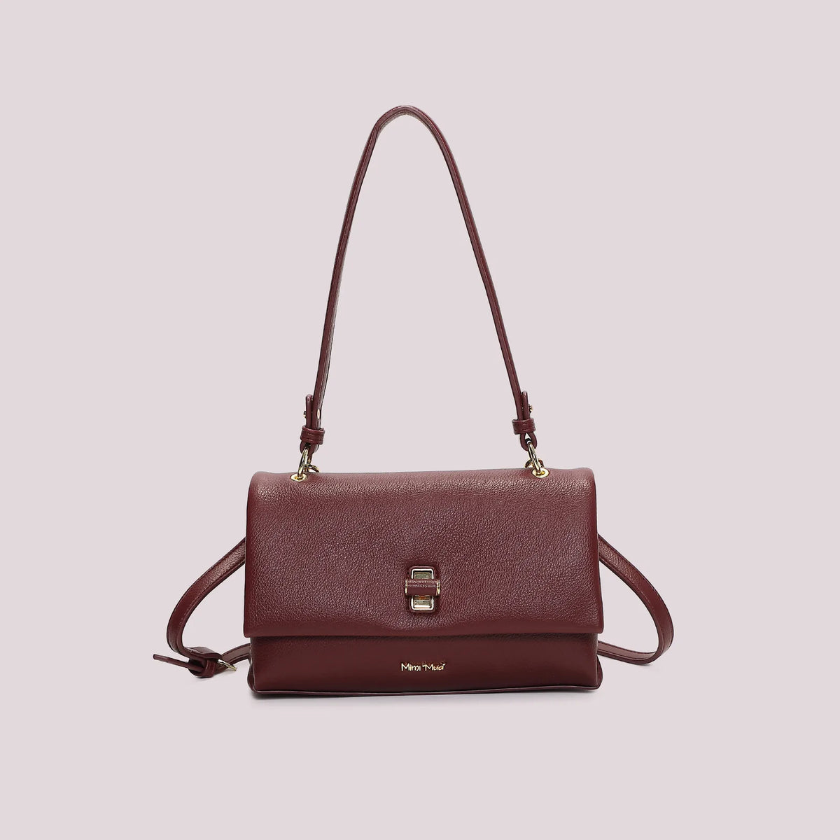 Mimi Mua Borsa a Spalla con Chiusura a Giro Prugna