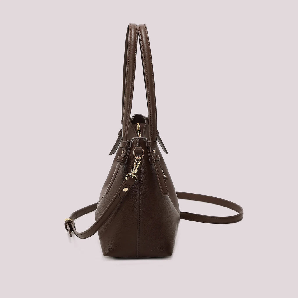 Mimi Mua Borsa a Spalla con Lettere Mimi Mua Sulla Zip Moro — foto 3