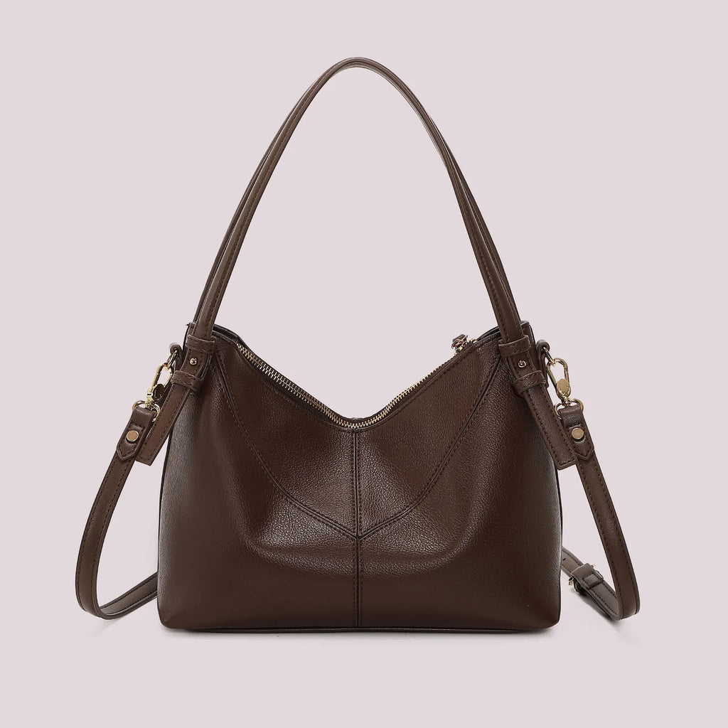 Mimi Mua Borsa a Spalla con Lettere Mimi Mua Sulla Zip Moro — foto 4